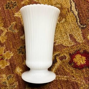 E.O. Brody Co. milkglass vase. 5.5” tall.  Onstage. No chips.